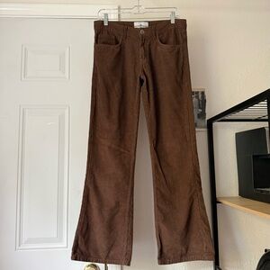 MADCAP ENGLAND brown cotton corduroy bootcut leg cropped pants